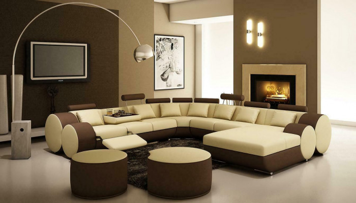 Multifunktions Ledercouch Sitz Polster Wohnzimmer Leder Dekor Garnitur Sofa