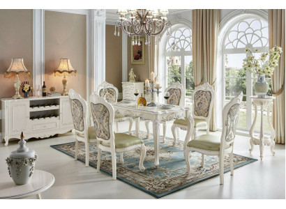 Barock Esstisch Tisch Gruppe Wohnzimmer Garnitur Esszimmer Holz Design