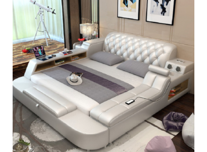 Design Bett Big Betten Leder Hotel Polster 180x200 Multifunktion Regal