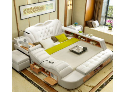 Doppel Luxus Design Hotel Leder Bett Polster Moderne Betten Multifunktion