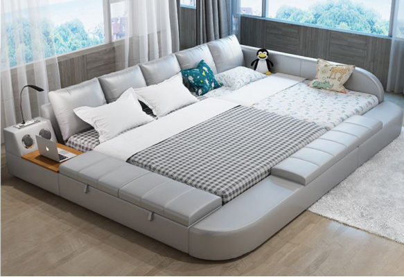 Multifunktion Sofa Bett xxl Big Betten Boxen USB Hotel Leder Polster