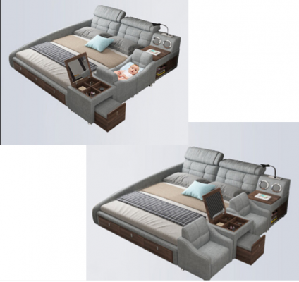 Lederbett Betten Polster Doppel Multifunktion 180x200 Leder Bettgestell Design