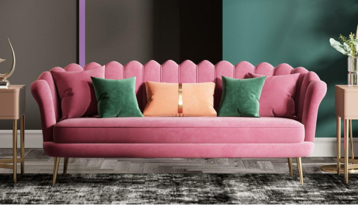 Couchen Möbel Relax Sitz Design Couch Lounge Sofas Textil Sofa 3 Sitzer Samt Neu