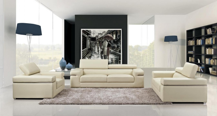 Sofagarnitur Couch 80 20 Polster Leder Sofa Wohnzimmer Sitz 3+2+1 Set