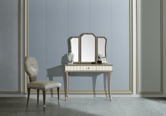 Schminktisch Schlafzimmer Kommode Stuhl Konsolentisch Luxus Massivholz 2tlg