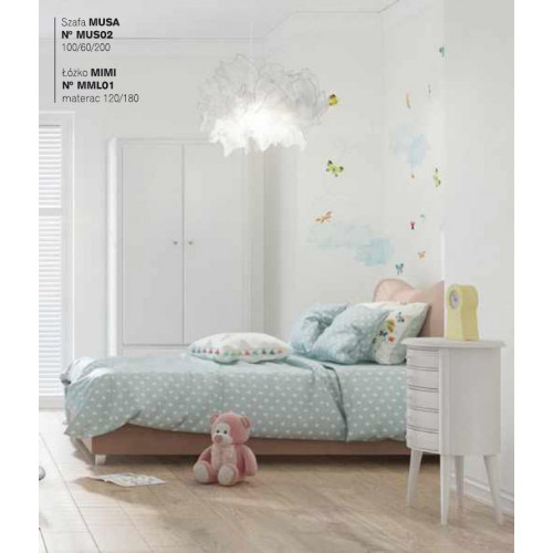 Kinderzimmer Kinderbett Bett Nachttisch Kleiderschrank Holz Möbel Weiß Set 3tlg