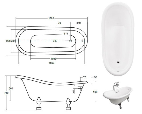 Exclusive freistehende Badewanne Acrylwanne Wanne Bad Wannen