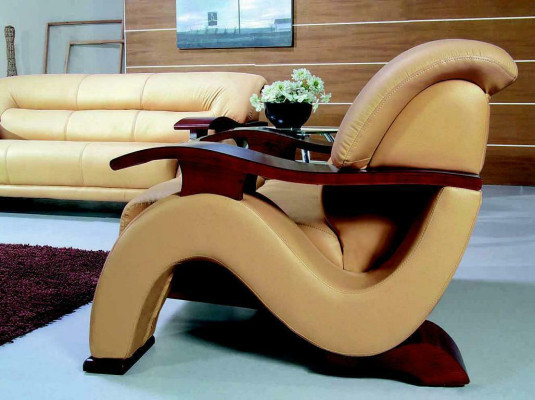 Sofagarnitur Leder Sofa Set 3+2 (ohne Sessel) Couch Sitz Polster Garnitur 2033