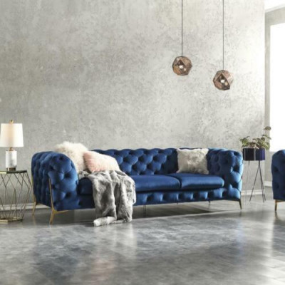 Chesterfield Edle Designer Couch Polster Stoff Textil Samt Sofa Luxus Couchen