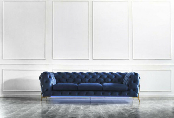 Chesterfield Edle Designer Couch Polster Stoff Textil Samt Sofa Luxus Couchen