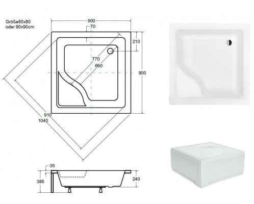 Brausewanne Dusche Duschtasse Ablaufgarnitur Ablauf Duschwanne