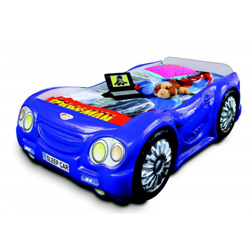 Rennwagen Auto Bett mit Matratze Kinderbett Autobett Kinderzimmer Blau