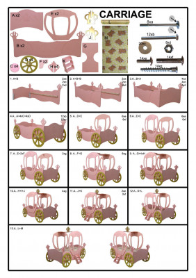 KINDERBETT Prinzessinen Bett Kutsche Neu JUGENDBETT AUTO BETT BETTEN CARRIAGE