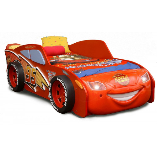 Rennwagen Auto Bett mit Matratze Kinderbett in Rot Autobett McQueen