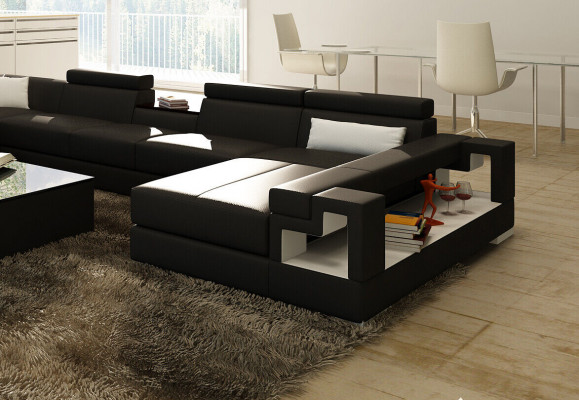 XXL Big Wohnlandschaft Ledersofa Sofa Couch Polster Sofas Garnitur