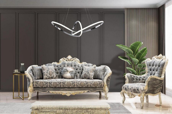 Klassische Chesterfield Barock Couch Wohnzimmer Möbel Komplett Set 5tlg