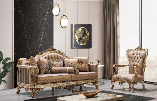 Wohnzimmer Set Sofagarnitur 3+1 Sitzer Sofa Couch Klassische Couchen