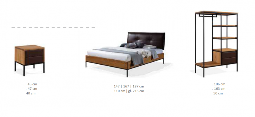 Bett Holz Loft Designer Betten Polster Leder Textil Stoff Hote 140 160 180 x 200