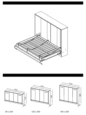 Bett Schrankbett Bettschrank Schrank Betten Kommoden Ausklappbares Bett Neu