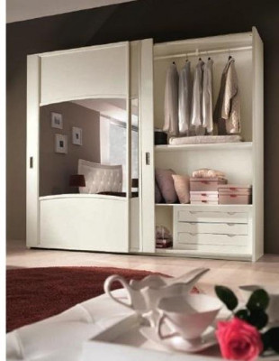 Luxus Kleiderschrank mit Schiebetüren Schlafzimmer Schrank Schränke Holz Design
