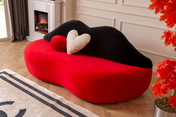 Luxus Bett Rot 3 Sitzer Sofa Designer Möbel Couchen Wohnzimmer Sofas