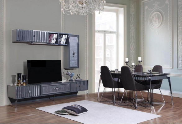 Esstisch 6x Stuhl Gruppe Tisch Möbel 8tlg. Set Esszimmer Garnitur