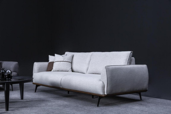 Sofagarnitur Dreisitzer Sessel Set Design Modern Polstersofa Textil