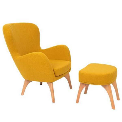 Gelber Designer Sessel Polster Wohnzimmer Loungesessel Edler Einsitzer