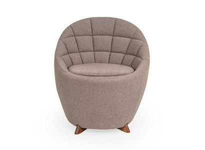 Brauner Polstersessel Wohnzimmer Einsitzer Designer 1-Sitzer Holzgestell