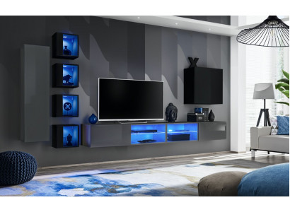 Einrichtung Modern Möbel Wohnzimmer Komplett Wohnwand Holzmöbel TV-Ständer