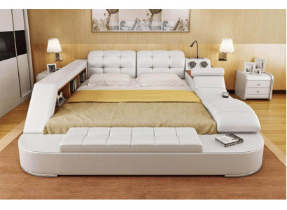 Chesterfield Doppel Luxus Design Bett 180x200 Multifunktionsbett Neu