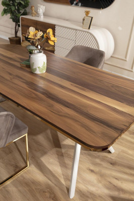Esszimmer Luxus Essgruppe Esstisch Tisch Stühle Garnitur Weiß Set 6tlg