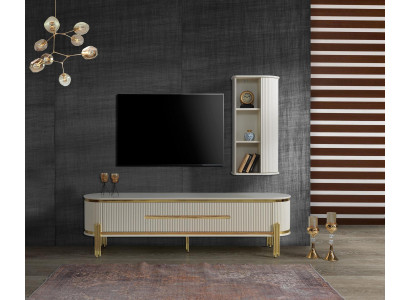 TV Ständer RTV Lowboard Weiß Tisch Holz Modern Wohnzimmer Sideboard