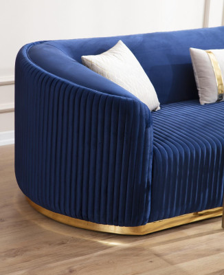 Moderne Sofagarnitur Dreisitzer Sessel Edelstahlmöbel Luxus Set Design