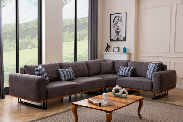 Designer Wohnzimmer Set Wohnlandschaft Ecksofa L-Form 3 Sofa Sessel 3tlg