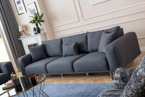 Sofagarnitur 4+1 Sitzer Luxus Garnitur Set Sofas Sessel Stoff Polster