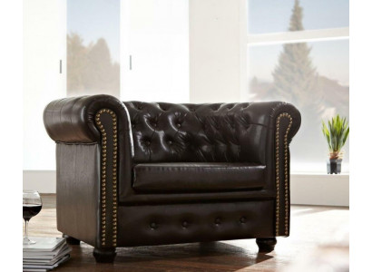 Chesterfield Sessel Fernseh Couch 1 Sitzer Sofa Leder Stoff Couchen Polster