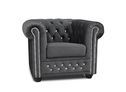 Chesterfield Sessel Fernseh Couch 1 Sitzer Sofa Textil Stoff Couchen Polster Neu