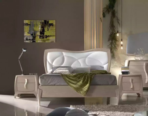Bett 2x Nachttische 6tlg Schlafzimmer Set Design Modern Luxus Möbel Neu