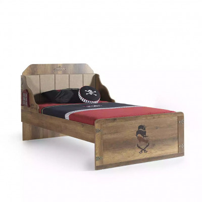 Bettrahmen Funktionsbett Ausziehbares Pirat Braun Holz Kinderbett Bett