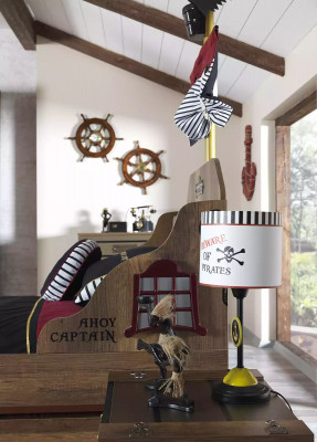 Bettrahmen Funktionsbett Ausziehbares Pirat Braun Holz Kinderbett Bett