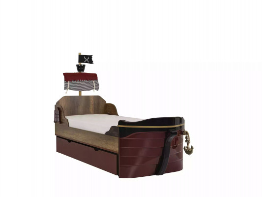 Pirat Funktionsbett Kinderbett Braun Holz Set Nachttisch Betten Bett