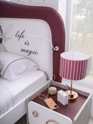 Moderne Kindermöbel Luxus Garnitur Bett Kommode Spiegel Nachttische 4tlg