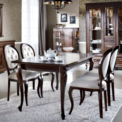 9tlg Esszimmer Set Garnitur Tisch Kommode Spiegel Vitrine Schrank