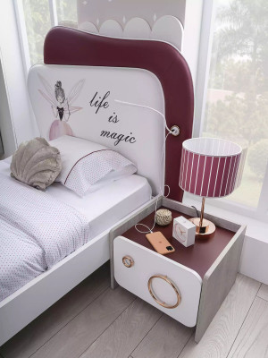 Moderne Kinderzimmer Garnitur Holz Möbel Kinderbett Schreibtisch Regal