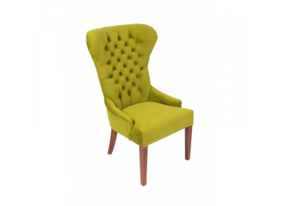 Klassischer Chesterfield Grün Stuhl Sessel Polster Textil Lehnstuhl Stühle Stoff