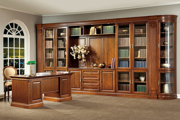 Klassische Schränke Schrank Schrankwand Regal Vitrine Bücherschrank Model BA-8