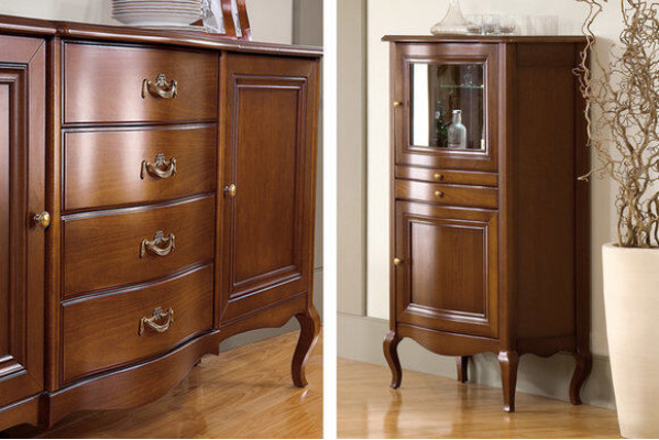 Echtholz Kommode Beistellschrank Klassische Bar Rustikale Landhaus PR-KB 1-2 L,R