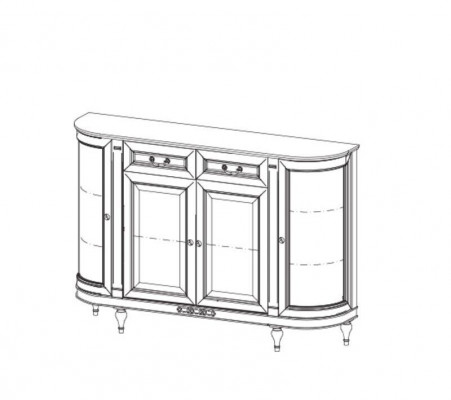 Klassische Kommode Vitrine Kommoden Vitrinenschrank Kommodenschrank FL-K4