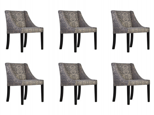 6x Stühle Stuhl Polster Design Lounge Club Sitz Lehn Garnitur Sessel CHANL Neu